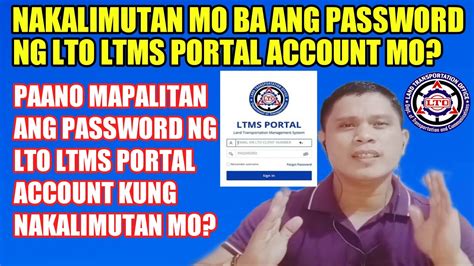PAANO MAPALITAN ANG PASSWORD NG LTO LTMS .